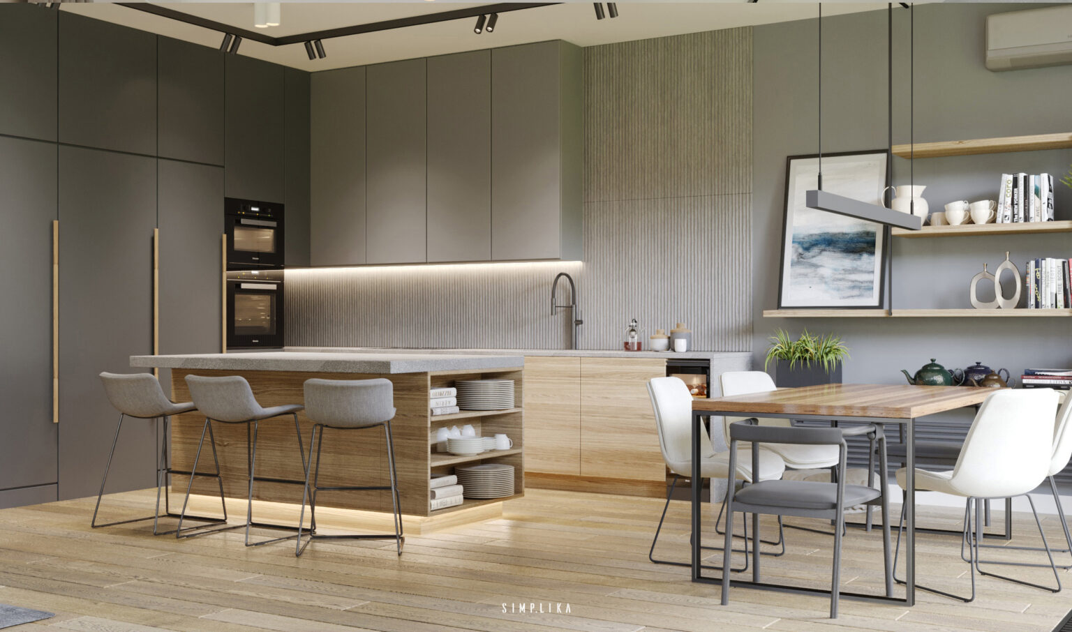 Apartament 130 m2 na Mokotowie, projekt wnętrza Simplika