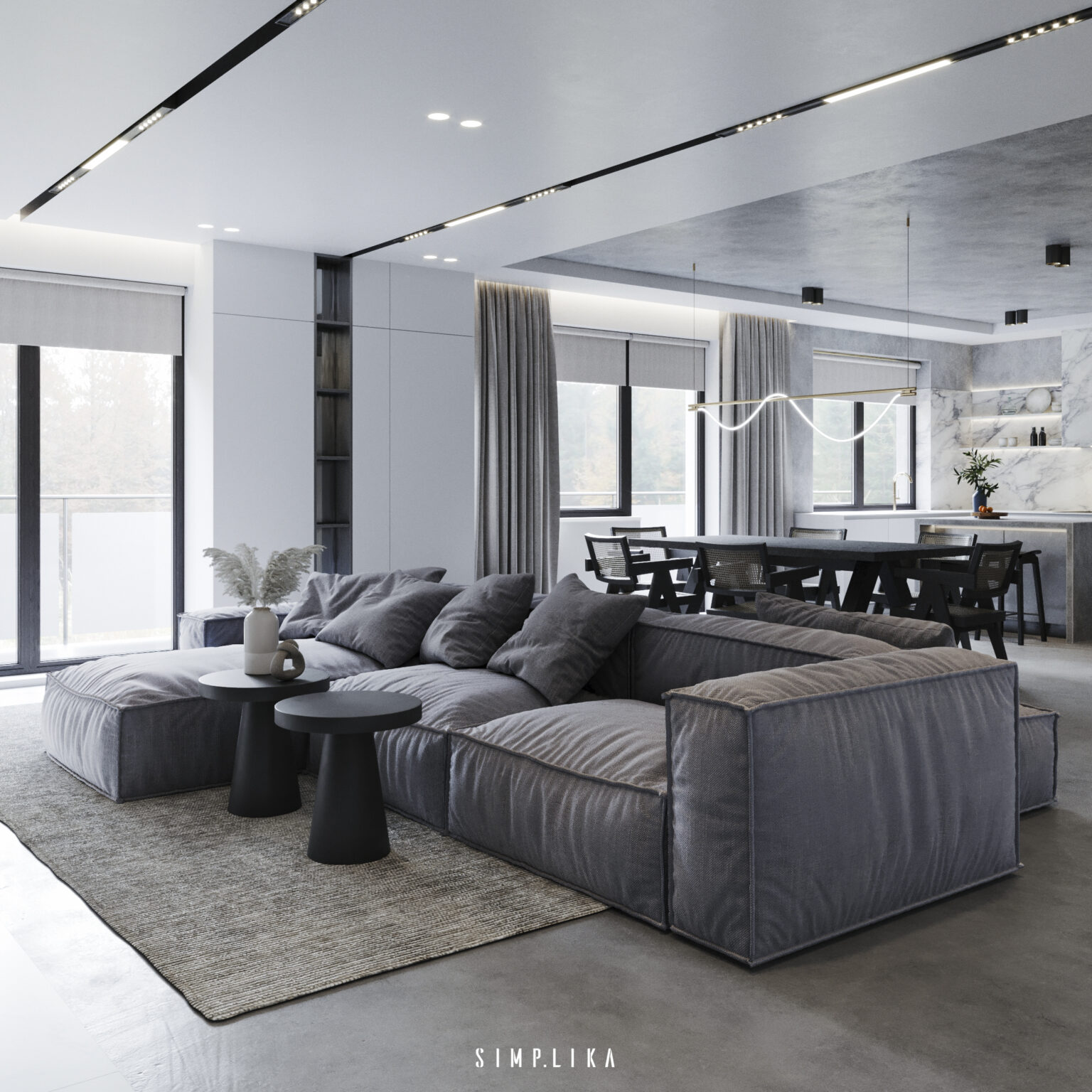 Apartament Szczęśliwice w Warszawie, projekt wnętrza Simplika