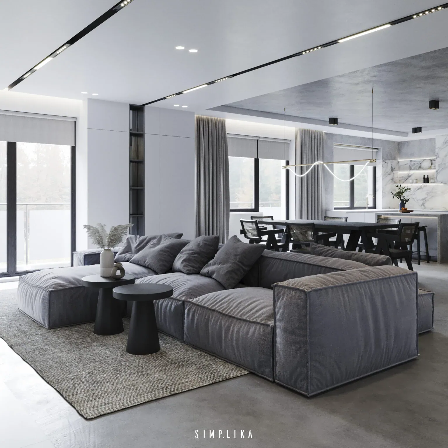 Apartament Szczęśliwice w Warszawie, projekt wnętrza Simplika